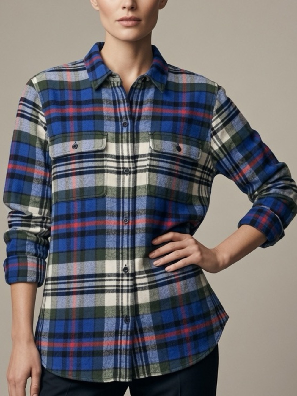 Madewell Plaid Shirt Jacket in Blue, Green, Red, White FLANNEL XS